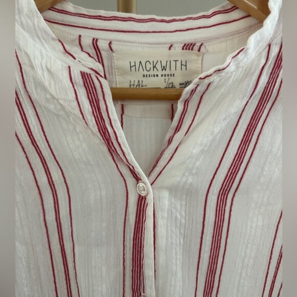 Hackwith Design House (HDH) Hal Button-Down Shirt Dress / Tunic – Striped – XS/S - Picture 4 of 5